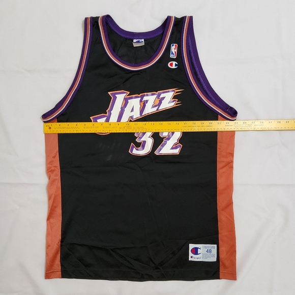 UTAH JAZZ BASKETBALL SHIRT JERSEY CHAMPION NBA SIZE 48 MEN BLACK - Picture 4 of 9